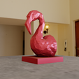 FLAMINGO-bust-low-poly-1.png flamingo bust low poly geometrical statue stl 3d print file