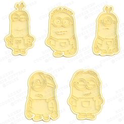 1.jpg Archivo 3D Juego de 5 cortadores de galletas de los Minions・Design para impresora 3D para descargar