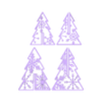 tree2.stl Standing Snowflake Christmas Trees - 5 versions