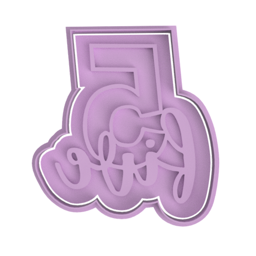 Five.png Numbers 1 to 10 Cookie Cutter Set (Embossed and Regular Set) - Commercial