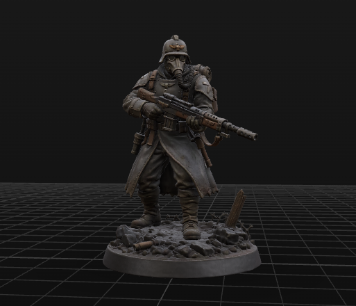 "Soldat des Tranchées Futuriste" – Figurine 3D Sci-Fi Militaire