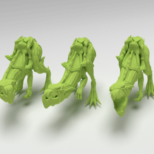 Gnarly Beasts ridden by Cannibal Chickens 3D model