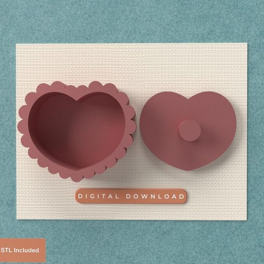 Heart Container - Digital STL File for 3D Printing