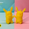pikachus3.png Archivo 3D Colección Pokemon Low Poly 151・Design para impresora 3D para descargar