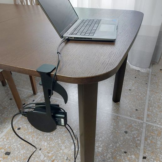 Musical Note Laptop Charger Holder - Adjustable Under Desk Mount