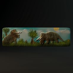 Bookmark_triceratops_r3.jpg Fichier STL Triceratops Signet ou aimant pré-appuyé・Modèle à télécharger et à imprimer en 3D