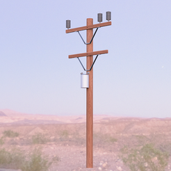 Utility_Pole.png Download free STL file Utility Power Pole • 3D printable template, ToriLeighR