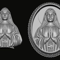 Holy-Mary-Medallion-4.jpg STL file Holy Mary Medallion 3D print model・3D printer model to download