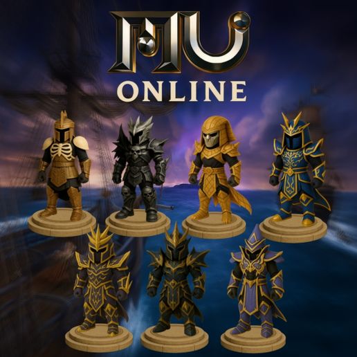 🧙 Mu online armor set pack x 7 units・Archivo STL para Impresión 3D・Cults