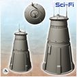 4.jpg Futuristic round cone tower with roof antennas and air vents (4) - Future Sci-Fi SF Post apocalyptic Tabletop Scifi Wargaming Planetary exploration RPG Terrain