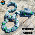 3.png Cyborg Snake, Print In Place, Basilisk, Boa, Python, Articulating Flexi Wiggle Pet
