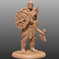 1.png Download free STL file Orc Barbarian - Tabletop Miniature • Object to 3D print, M3DM