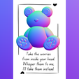 281906e2-46bd-48eb-bcc0-e8698de865e6.png Worry Bear and Card-- Makes a great flushie guy!!