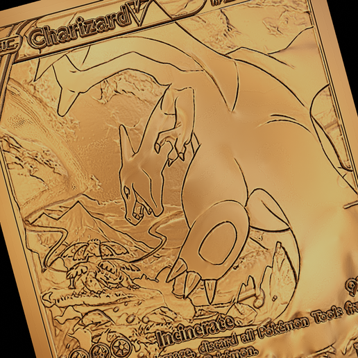 Charizard V Pokemon card STL File for 3D printingCults