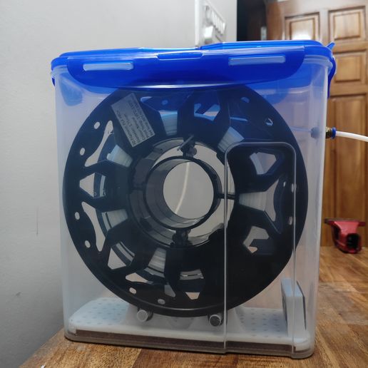 Dry Box Spool Holder with Integrated Hygrometer & Silica Bed