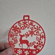 20241127_120111.jpg Christmas Tree Ornament – Line Art Globe with Reindeer and Snowflakes