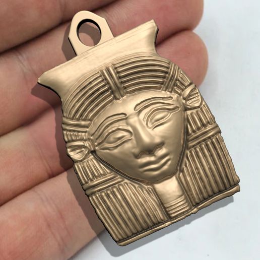 Ancien Pendentif Art Nouveau 1900 - Acier - Motif Égypte - Vintage