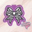 checkered-bow.png Checkered Flag Racing Bow Freshie Mold