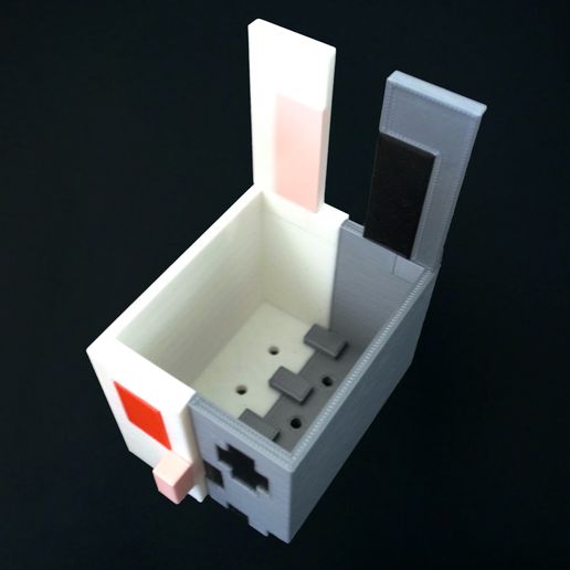 3D file Minecraft Rabbit Skull Pot 🐇 ・3D printer model to download・Cults