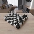 untitled1.jpg Chess Set Modern, 3D STL File for Chess Pieces, Chess Model, Digital Download, 3D Printer Chess Model, Game, Home Decor, 3d Printer Chess