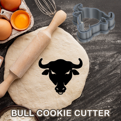 CUTTERS-2.png STL file Bull cookie cutter pastry dough biscuit sugar food・Model to download and 3D print, Edgars