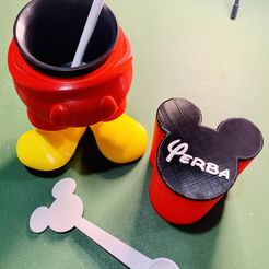 IMG-6873.jpg Yerbera / Disney Sugar Bowl "MICKEY" + Mickey Spoon
