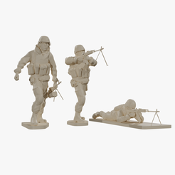 preview00.png Set of soldiers in different poses Machine gunners