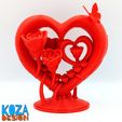 Heart-and-Roses-Ornament-04.jpg Archivo STL Adorno Corazones y Rosas impreso sin soportes para el día de la madre・Diseño imprimible en 3D para descargar
