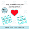 Etsy-Listing-Template-STL.png Candy Heart Cookie Cutters | 7-Single Cutters & 3-Multi Cutters Included | STL File