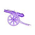CannonRollingD.stl Canhão com rodas estáticas