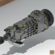 Hellcat-Tremec-TR6060_Render_5.jpg STL file TREMEC TR6060 for DODGE HELLCAT - GEARBOX・Template to download and 3D print