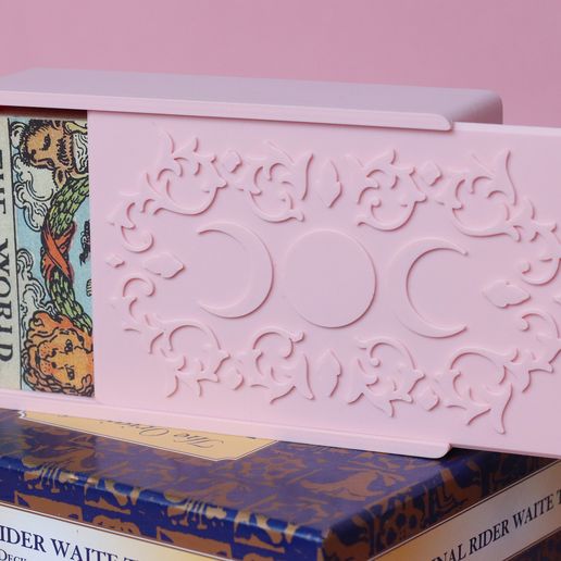 Tarot Card Box 3D Print STL, Moon Phase Slide Box