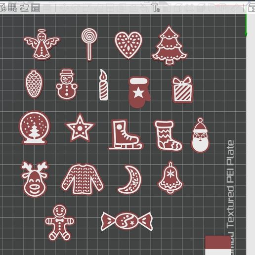 Christmas Beads Set of 20 - Gingerbread Cookie Holiday Decor & Jewelry (STL + 3MF Pre-Colored, No AMS) Commercial license included