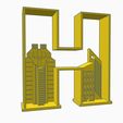 H Art.jpg City skyline in the letter H