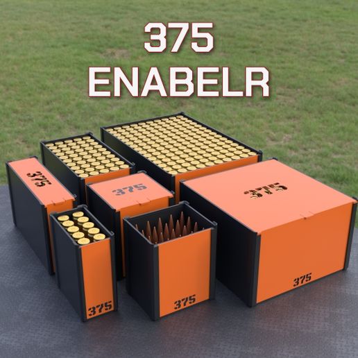 DBOX AMMO BOX .375 EnABELR AMMUNITION STORAGE 10/20/25/50/100/150 ROUNDS CRATE ORGANIZER 375 EnABELR