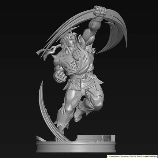 Ken Masters Shoryuken - Street Fighter 3D Printable STL