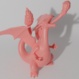 charizard 1.png STL file Charmander evolution pack (9 models, 3 positions each evolution)・3D print design to download
