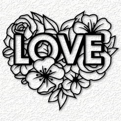 project_20230510_1447199-01.png Archivo STL Love Sign Love word in Roses Love flowers 2d wall art・Plan de impresora 3D para descargar