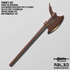 RBL3D_conan_the_barbarian_axe.jpg Descargar archivo OBJ gratis Conan el Hacha Bárbara・Modelo para la impresora 3D