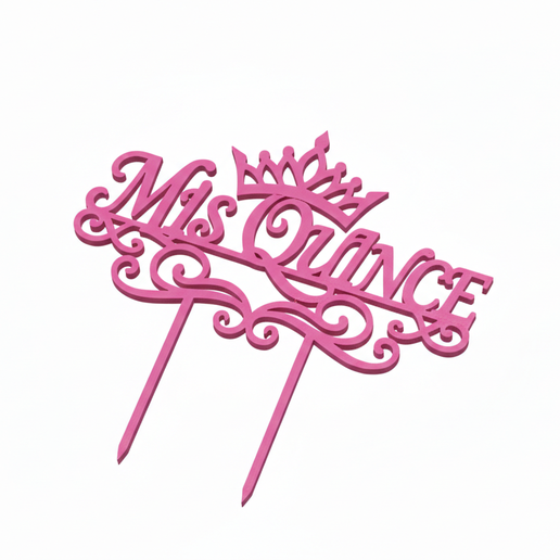 Cake Topper "Mis Quince" con Corona
