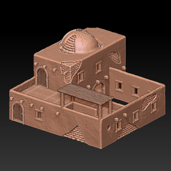 Desert-House-8C.png STL file Terrain Scenery - Desert House 8・Template to download and 3D print