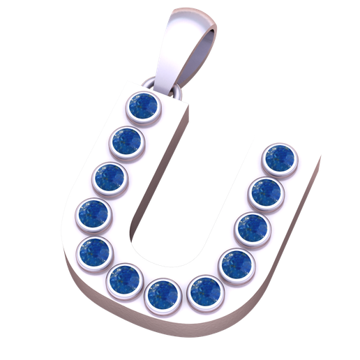 silver1.png "Pingente de ouro inicial U - Colar de alfabeto personalizado com pedra de rubi"