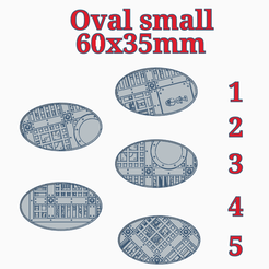 Oval_60x35mm_1.PNG Free STL file Oval Bases "Walkway" 60x35mm・3D print model to download