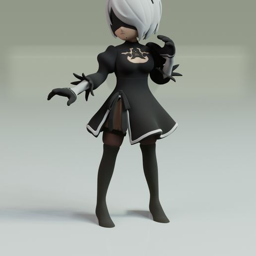 🐉 2B Nier Automata・ STL File for 3D printing・Cults