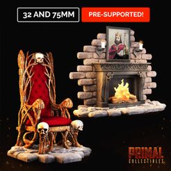 720X720-lareira-capa-mmf01-1.jpg Archivo 3D Chimenea y Trono (Dungeons and Dragons | Hero Quest)・Modelo para descargar y imprimir en 3D