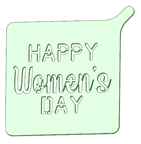 Stencil 70mm print Happy women's day