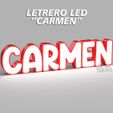 LEMRERO LEL = CAR IVIE Ns LED SIGN "CARMEN" - SIGNBOARD - NAME