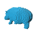 3.png Pixel Hippo / Hippopotamus low-poly 3d model