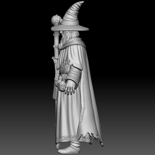 left.jpg Fantasy Wizard – Tabletop RPG Miniature 3D Model