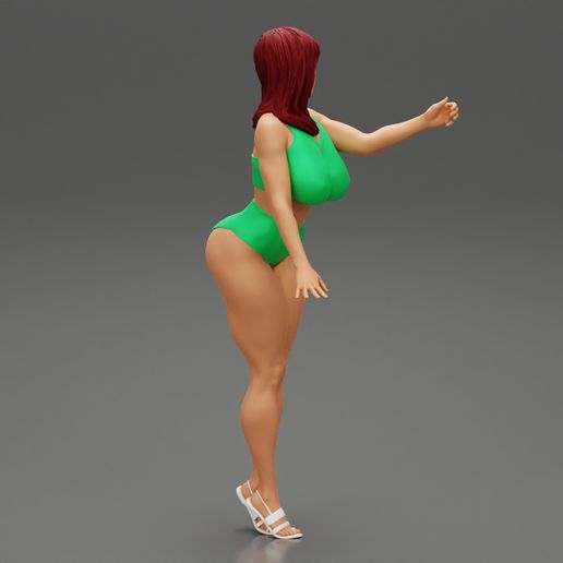 GIRL-02.jpg Fichier STL Femme brune sexy posant et ouvrant une fenêtre Modèle d'impression 3D・Modèle pour impression 3D à télécharger, 3DGeshaft